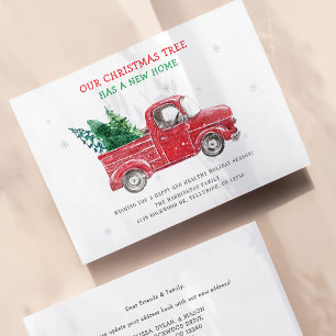 Papier Fêtes de Noël Camion rouge Faire-part déplacée