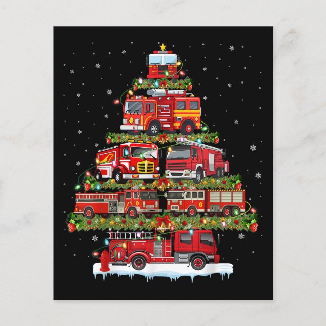 Papier Feu de camion feux Pompier Camion d'incendie Noël (Devant)