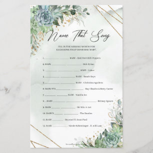 Papier Feuillage vert succulents or Nom That Song