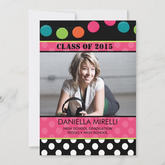 Papier Feux Photo Graduation Invitation (Devant)