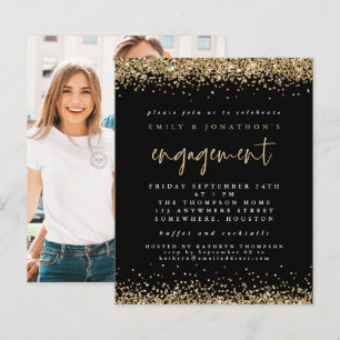 Papier Fiançailles photo Parties scintillant or budget In