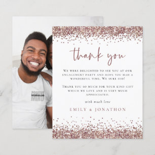 Papier Fiançailles photo Rose Budget Gold Parties scintil