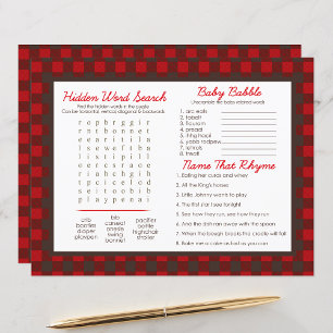 Papier Fiche d'activité Flannel Plaid Bear Douche Sets de
