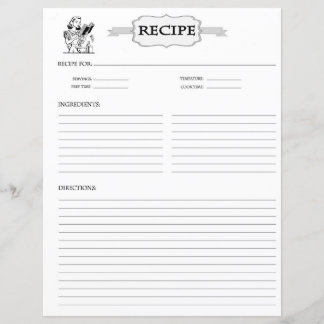 Papier Fiche de recette