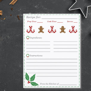 Papier Fiche recette de Noël