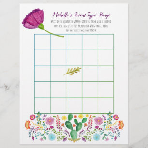 Papier FIESTA BINGO Jeux de Baby shower nuptiale