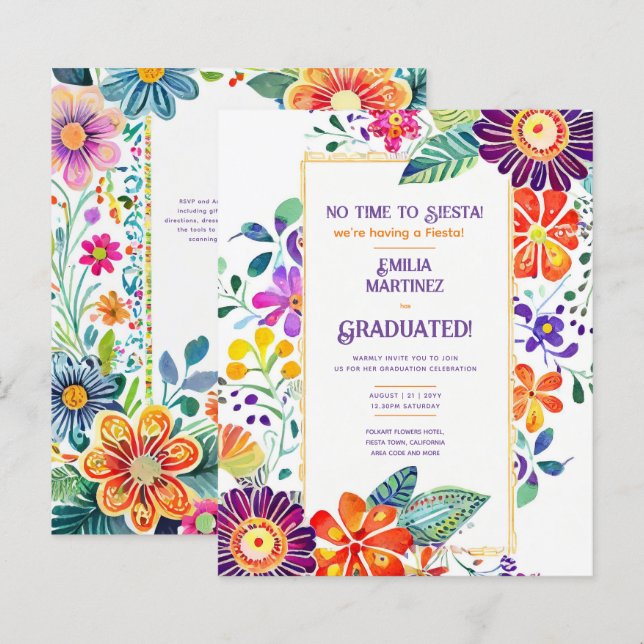 Papier FIESTA DIPLÔME Thème Fleurs Folkart (Devant / Derrière)