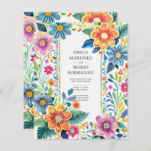 Papier FIESTA MARIAGE - Fleurs Folkart Moderne