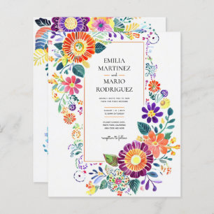 Papier FIESTA MARIAGE - Fleurs Folkart Moderne