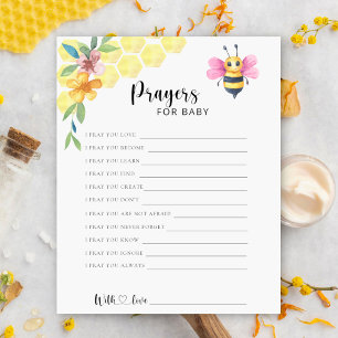 Papier Fille Abeille - Jeu de fête prières pour bébé
