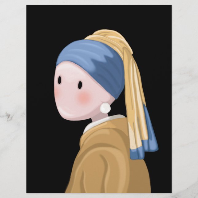 Papier Fille avec une oreille perle (Devant)