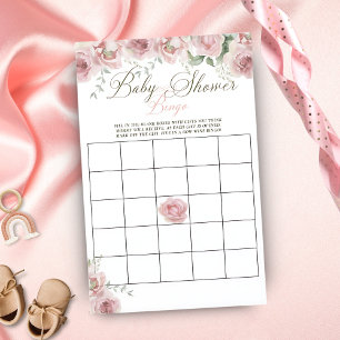 Papier Fille bébé en Fleur Baby shower Bingo Jeu