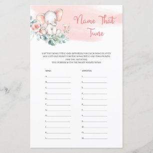 Papier Fille Eléphant Eucalyptus Nom Qui Tune Jeu