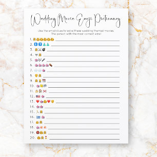 Papier Film Mariage de script moderne Emoji Pictionary Je