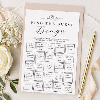 Papier Find the Guest Bridal Shower Bingo Game Card