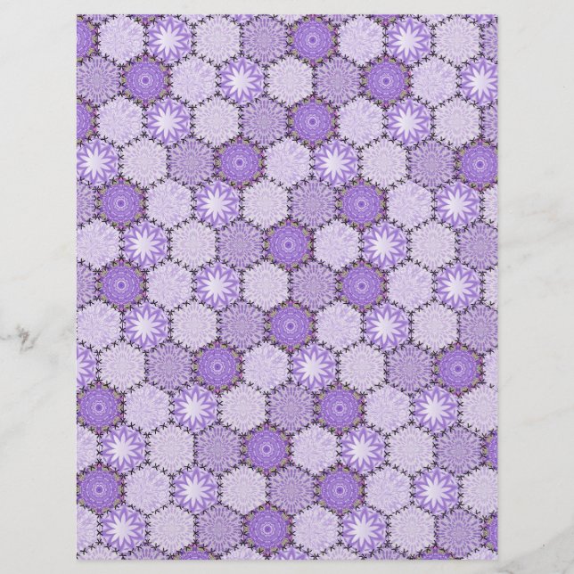 Papier finition lin Patchwork lilas / violet (Devant)