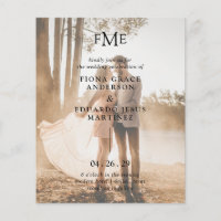 Fiona Photo Bold Monogramme Mariage moderne