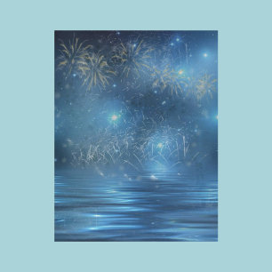 Papier Fireworks Over Water Scrapbook Paper