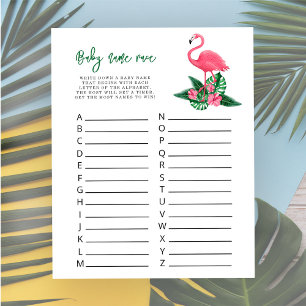 Papier Flamant rose aquarelle - jeu de course de nom de b