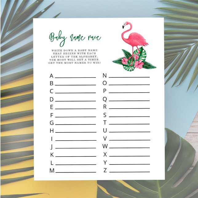 Papier Flamant rose aquarelle - jeu de course de nom de b (Créateur téléchargé)