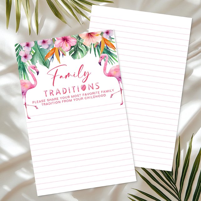Papier Flamant rose Baby shower Famille Traditions Feuill (Fun Baby Shower Activity & Keepsake)
