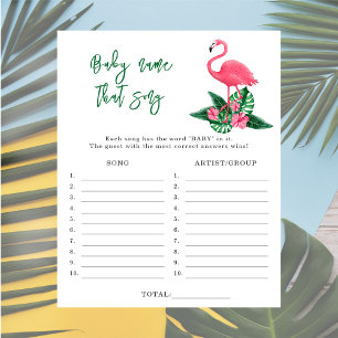 Papier Flamant rose - Nom de la chanson jeu de baby showe