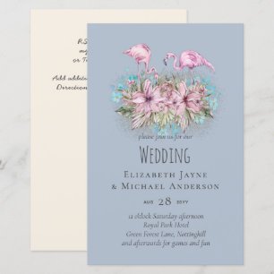 Papier Flamants roses rouillants Mariage de plage tropica