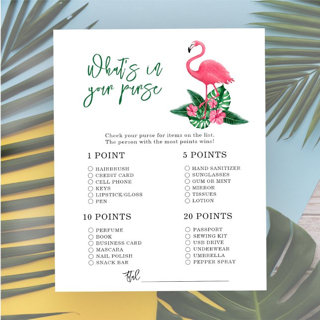 Papier Flamingo rose - Quoi dans votre sac à main baby sh (Créateur téléchargé)