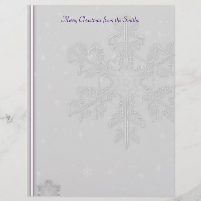 Papier Flammes de neige blanches sur argent avec accents  (Devant)