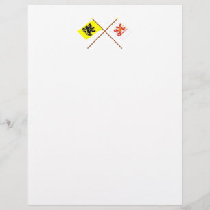 Papier Flandre traversée et drapeaux du Limbourg