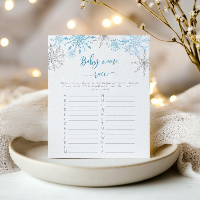 Papier Flèches de neige bleu argent jeu de nom de race (Créateur téléchargé)