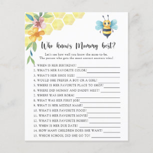 Papier Fleur de abeille - Qui connaît le mieux maman
