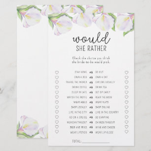 Papier Fleur de calla - Jeu de baby shower pour elle