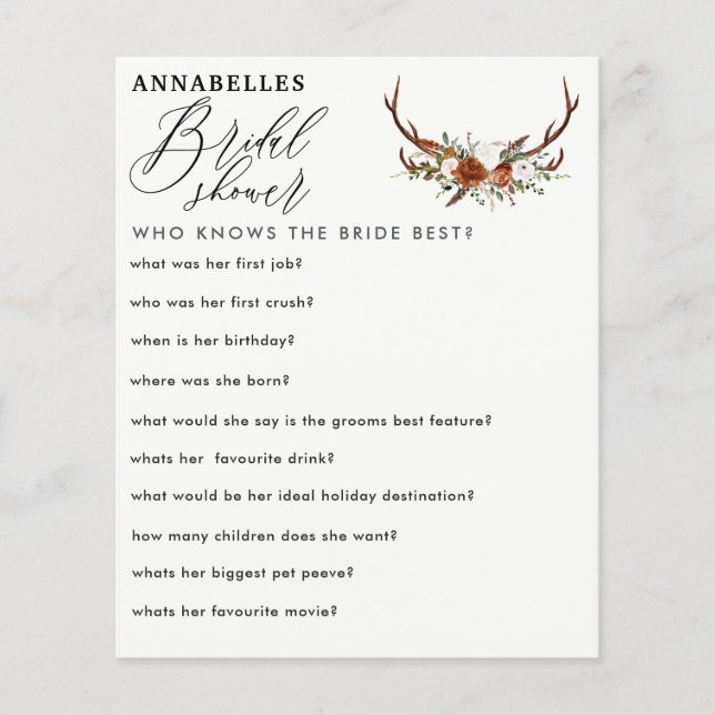 Papier Fleur de cerf de rouille noire qui connaît le jeu  (Devant)