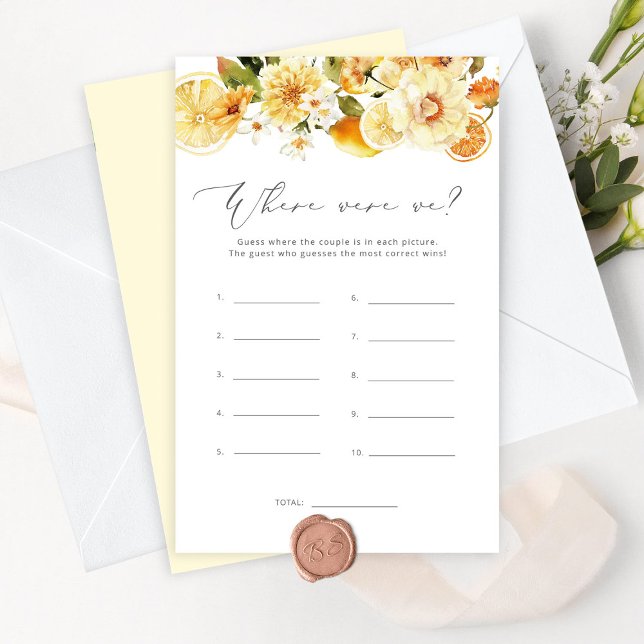 Papier Fleur de citron Où étions-nous jeu de douche nupti (Créateur téléchargé)