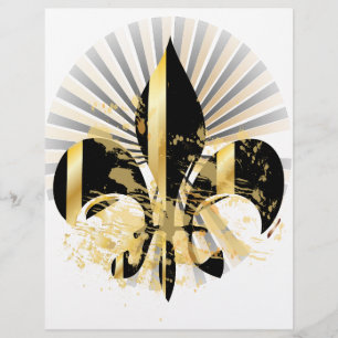 Papier Fleur de lis noir et or