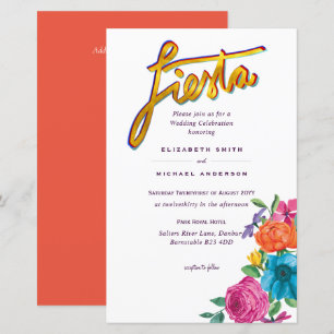 Papier Fleur Folkart Fiesta Faire-part de mariage Boda