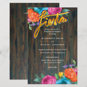 Papier Fleur Folkart Fiesta Faire-part de mariage Boda