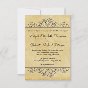 Papier Fleur Formal Flourish 3x5 Invitation de Mar