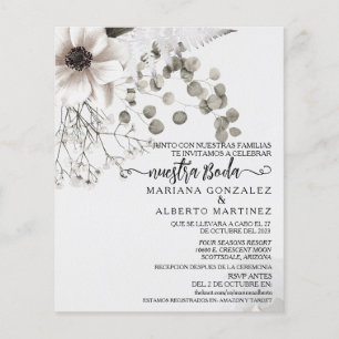 Papier Fleur Mariage espagnole Nuestra Boda RSVP Budget