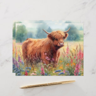 Papier Fleur sauvage à écailles Highland Cow