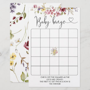 Papier Fleur sauvage Baby in Bloom Baby shower Bingo Jeu