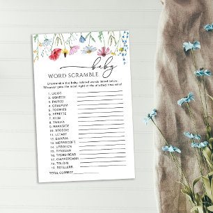 Papier Fleur sauvage Baby Word Scramble Jeu
