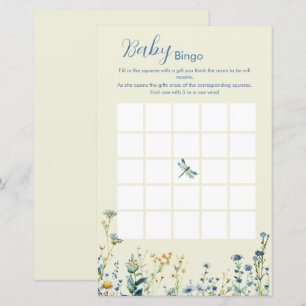 Papier Fleur sauvage bébé en fleur baby shower Bingo jeu
