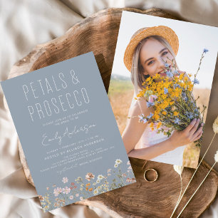Papier Fleur sauvage bleu Dusty Pétales et Procuco Photo