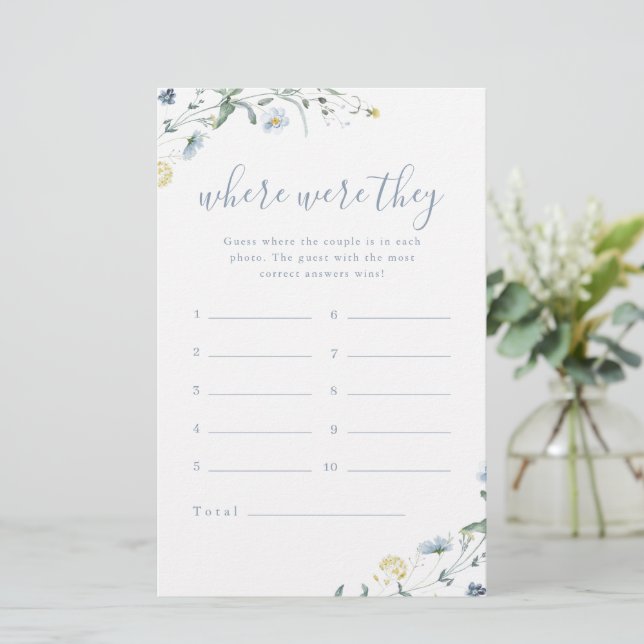Papier Fleur sauvage bleu où étaient-ils la nuptiale douc (Debout devant)