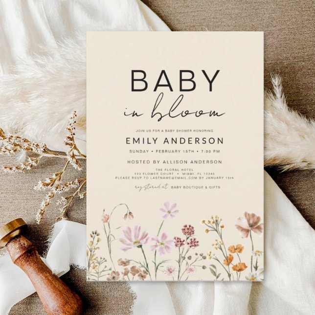 Papier Fleur sauvage Budget Boho Baby in Bloom Baby showe (Créateur téléchargé)