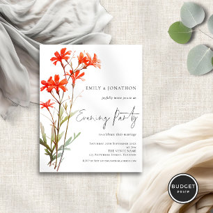 Papier Fleur sauvage Budget Mariage soirée Invitation