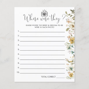 Papier Fleur sauvage Chic Où Étaient-Ils Fête des mariées