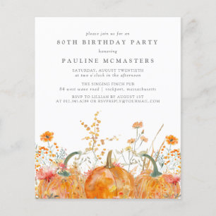 Papier Fleur sauvage Citrouille du budget Automne 80e ann